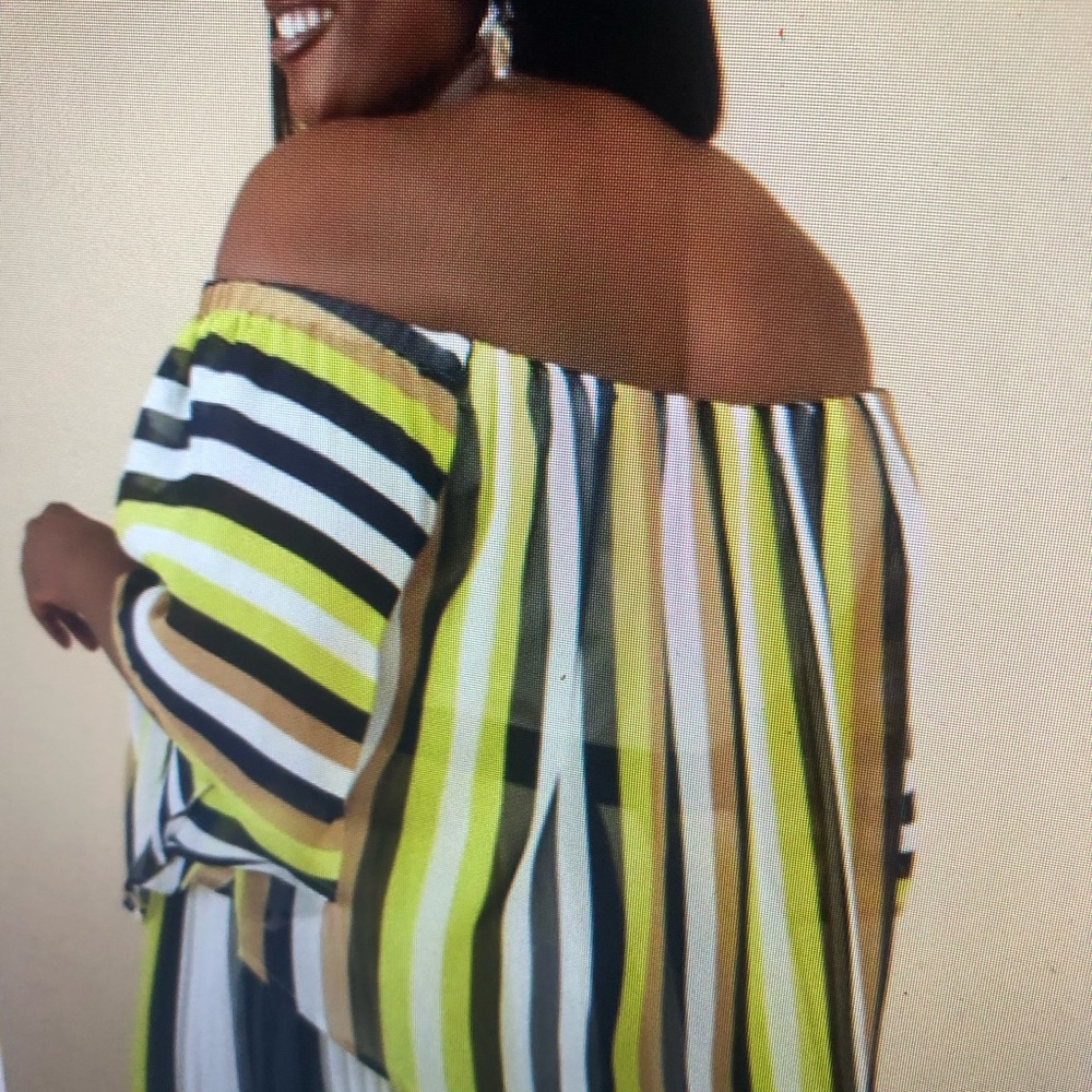 Off the shoulder striped blouse